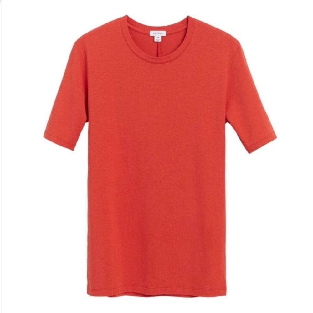 Cuyana slim crew neck tee, blood orange